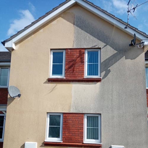 After: Render soft wash, domestic property